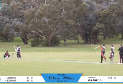 WATCH: The Big O fills in for club 2s, somehow takes a wicket with the biggest pie in history