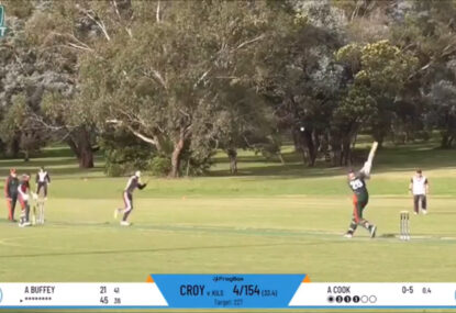 WATCH: Oscar McInerney belts two sixes in club cricket knock, then falls to fluky catch