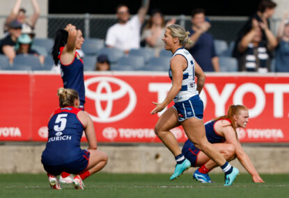 Demon deja vu! Melbourne knocked out of finals in straight sets AGAIN as Cats survive insane AFLW fightback