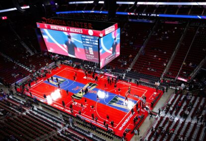 Gaudy in-season tournament floor designs are so bad they’re good, Clippers continue curse with Harden trade