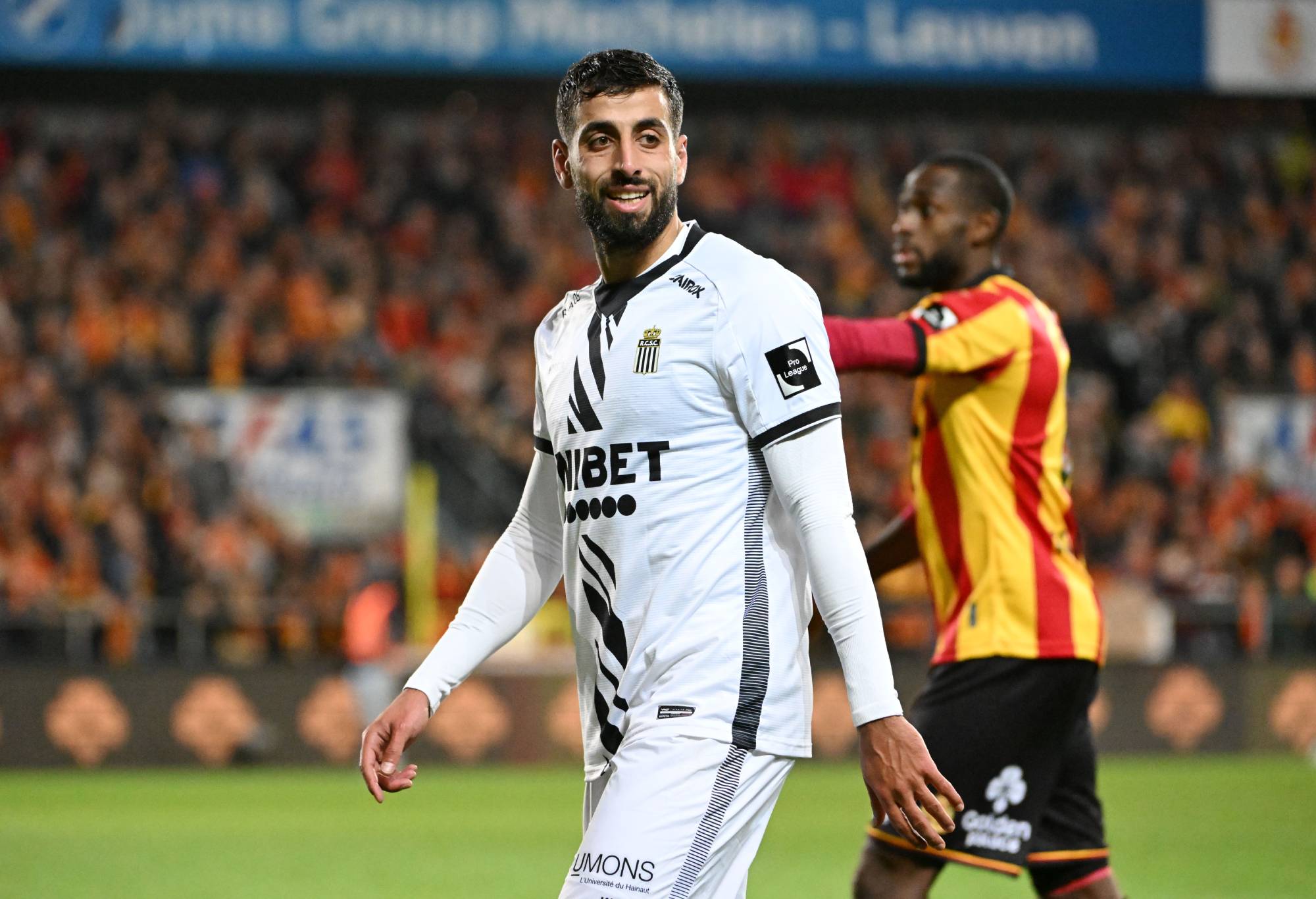 Oday Dabbagh of Charleroi pictured during a football game between KV Mechelen and Sporting Charleroi on match day 14 of the Jupiler Pro League season 2023 - 2024 competition on November 11, 2023 in Mechelen, Belgium. (Photo by Isosport/MB Media/Getty Images)