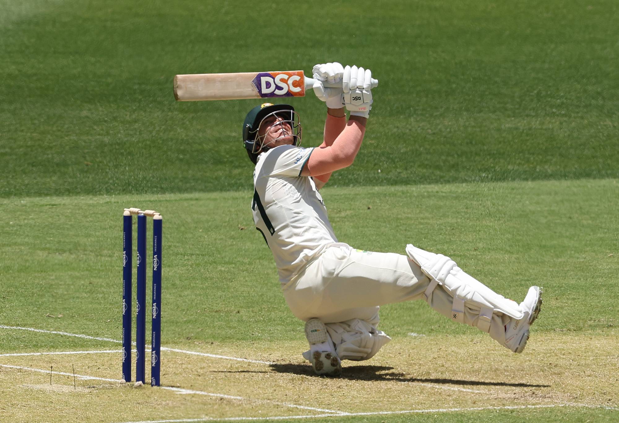 David Warner of Australia bats during day one of the Men's First Test match between Australia and Pakistan at Optus Stadium on December 14, 2023 in Perth, Australia. (Photo by Paul Kane/Getty Images)