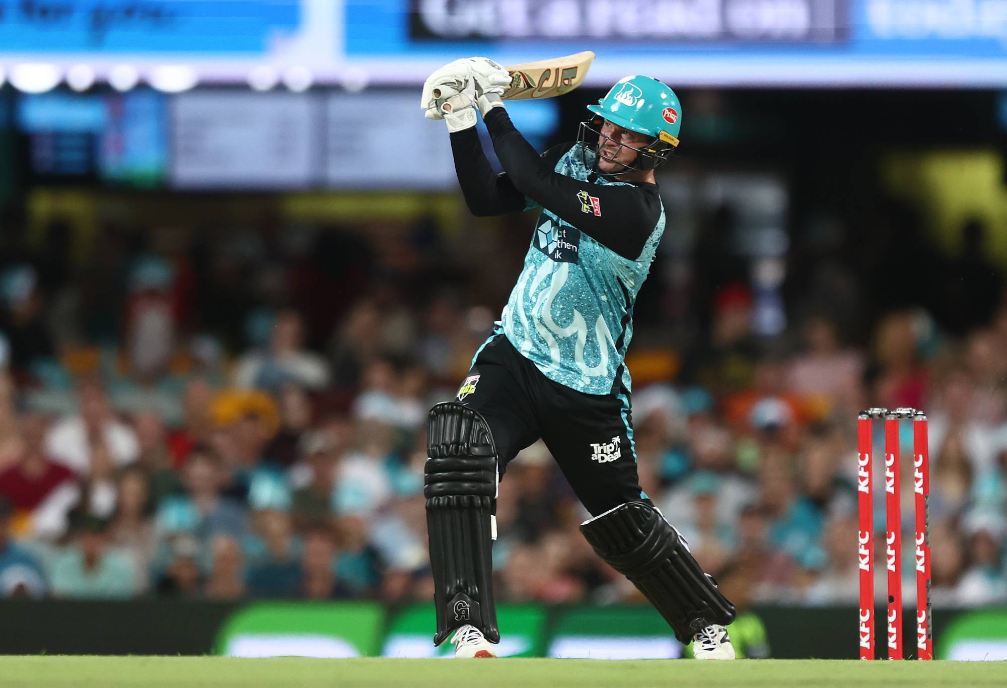 BRISBANE, AUSTRALIA - DECEMBER 07: Colin Munro of the Heat bats during the BBL match between Brisbane Heat and Melbourne Stars at The Gabba, on December 07, 2023, in Brisbane, Australia. (Photo by Chris Hyde - CA/Cricket Australia via Getty Images)