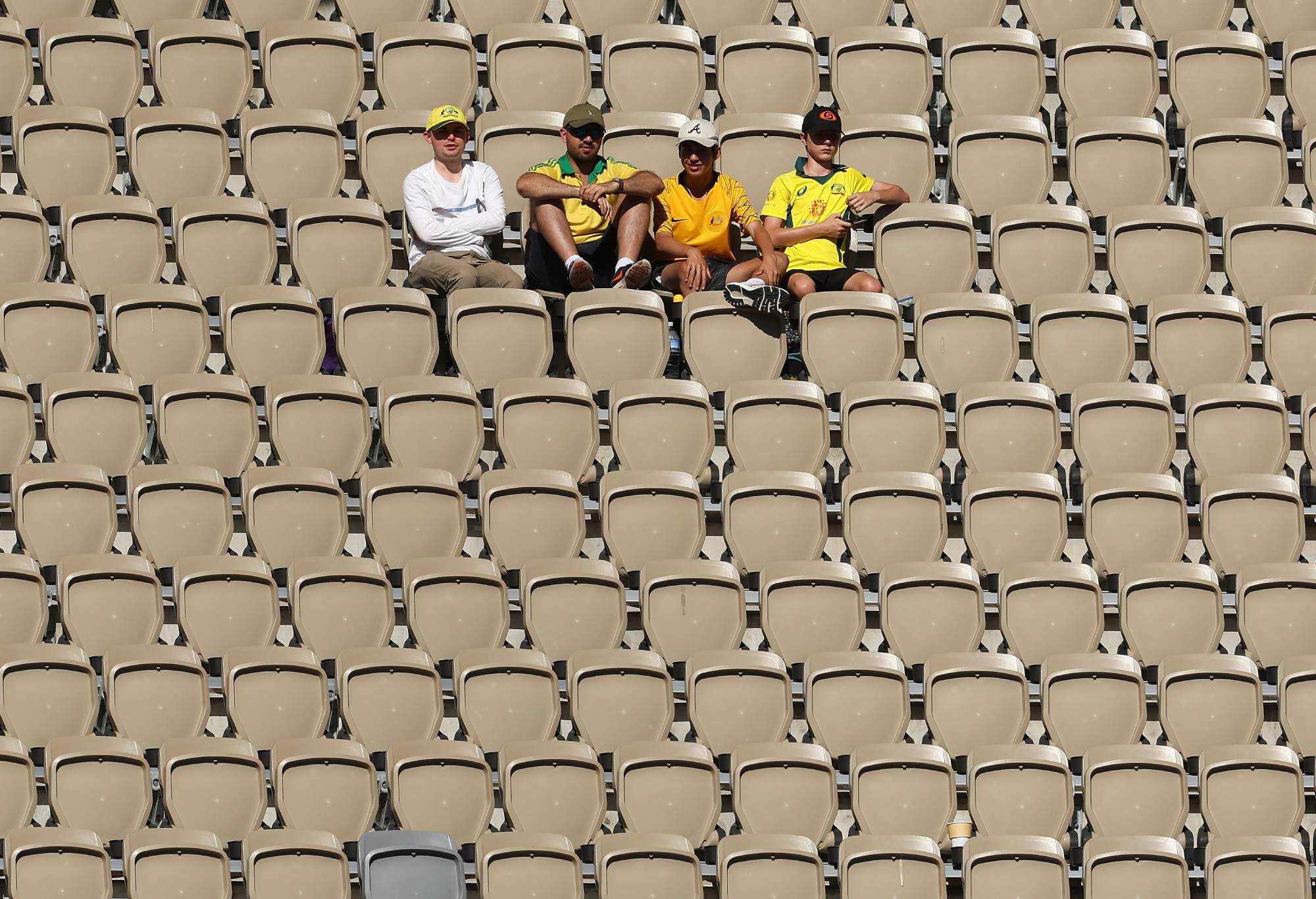 PERTH, AUSTRALIA - DECEMBER 17: Fans watch the final session during day four of the Men's First Test match between Australia and Pakistan at Optus Stadium on December 17, 2023 in Perth, Australia (Photo by Paul Kane/Getty Images)