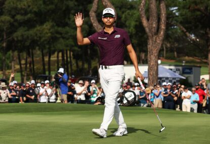 'Don’t back down from anything': Min Woo's epic eagle opens HUGE lead at Aus Open, Smith and Scott rally to stay in mix