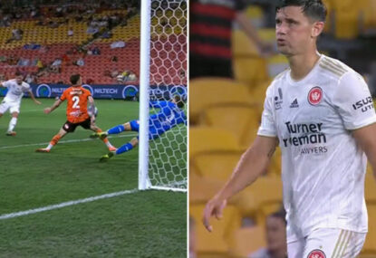 Utter confusion as Western Sydney's shout for a handball and penalty is turned down
