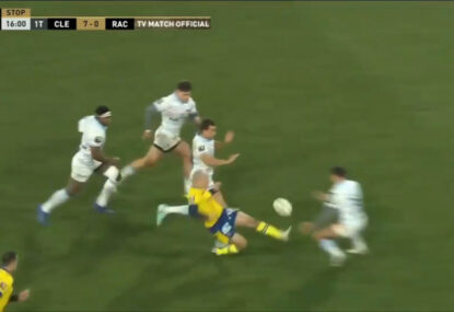 Clermont score great try against Racing 92 after soccer-inspired assist from fly-half