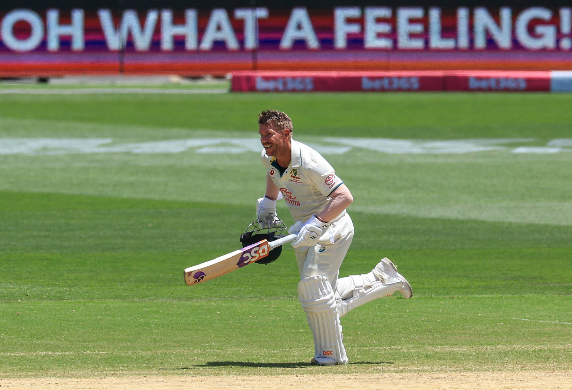 SYDNEY, AUSTRALIA - JANUARY 06: David Warner of Australia runs between wickets after achieving his half century during day four of the Men's Third Test Match in the series between Australia and Pakistan at Sydney Cricket Ground on January 06, 2024 in Sydney, Australia. (Photo by Mark Evans/Getty Images)