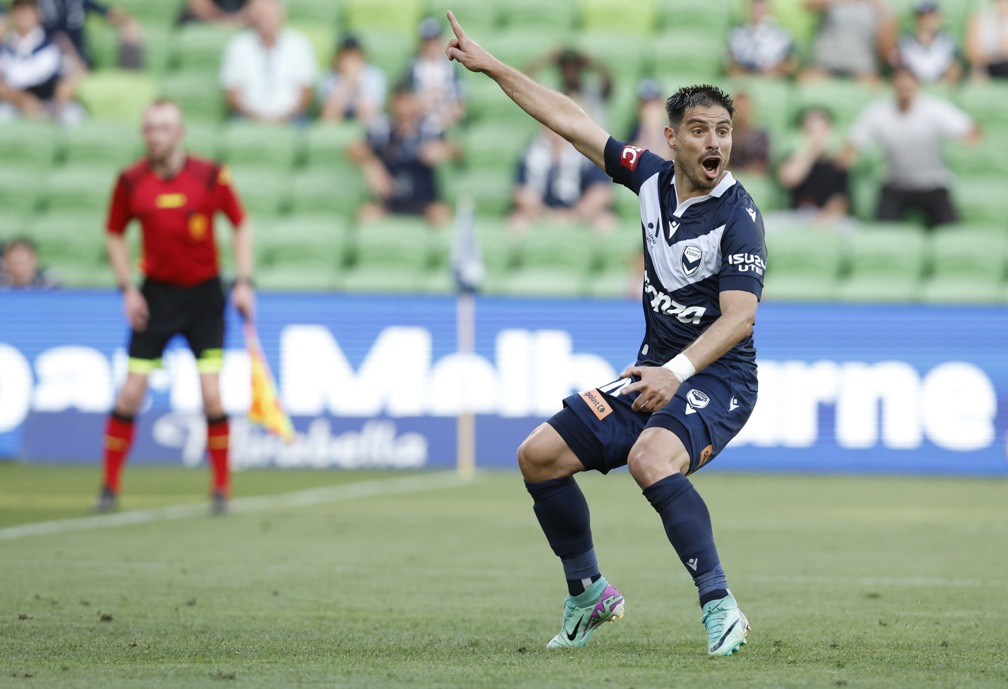 Bruno Fornaroli of Melbourne Victory reacts during the A-League Men round 16 match