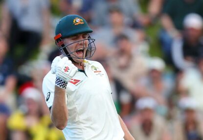 AS IT HAPPENED: Green tops! Cam tames Kiwis with stunning ton on day one
