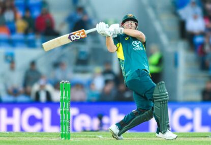 Warner seals World Cup berth with red-hot blitz in milestone match but other spots in doubt as Aussies scrape past Windies