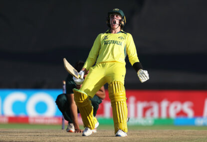 'I don't know what happened but it's awesome': Aussie U19s scrape into World Cup final by solitary wicket in cliffhanger