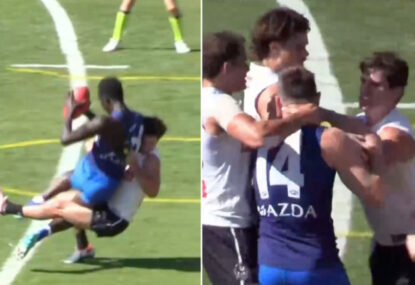 WATCH: Pies get around Lachie Schultz after monstering Roos tall