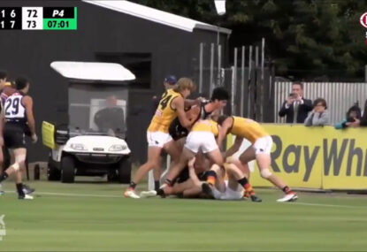 WATCH: Fight breaks out during Port-Crows pre-season match because of course it did