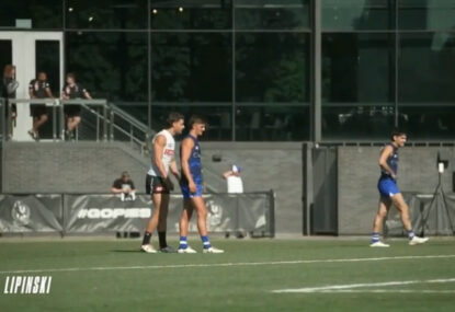 'Well done on the flag!' -  Harry Sheezel's wholesome compliment during Pies match simulation