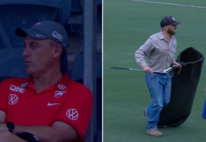 WATCH: 'What's going on?' Swans-Lions clash delayed due to power outage... and a snake!