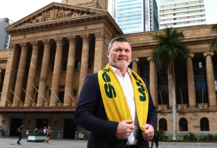 Rugby Australia Chair Dan Herbert poses during the British & Irish Lions Tour of Australia Tickets On Sale National Media Opportunity at King George Square, Brisbane on March 18, 2024 in Brisbane, Australia. Rugby Australia today announced the ticket on sale dates for the 2025 British & Irish Lions tour of Australia. (Photo by Chris Hyde/Getty Images for Rugby Australia)