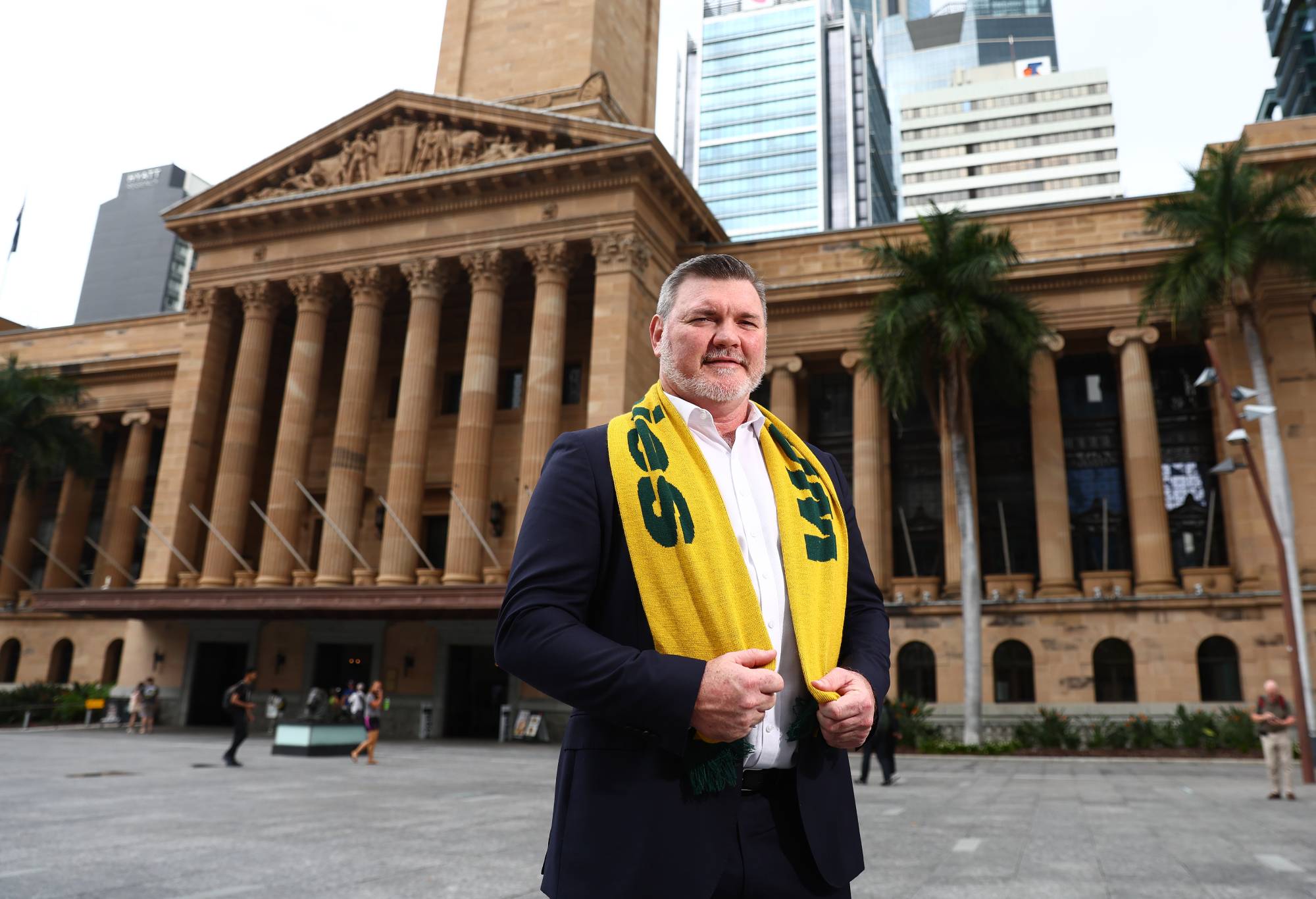 Rugby Australia Chair Dan Herbert poses during the British & Irish Lions Tour of Australia Tickets On Sale National Media Opportunity at King George Square, Brisbane on March 18, 2024 in Brisbane, Australia. Rugby Australia today announced the ticket on sale dates for the 2025 British & Irish Lions tour of Australia. (Photo by Chris Hyde/Getty Images for Rugby Australia)