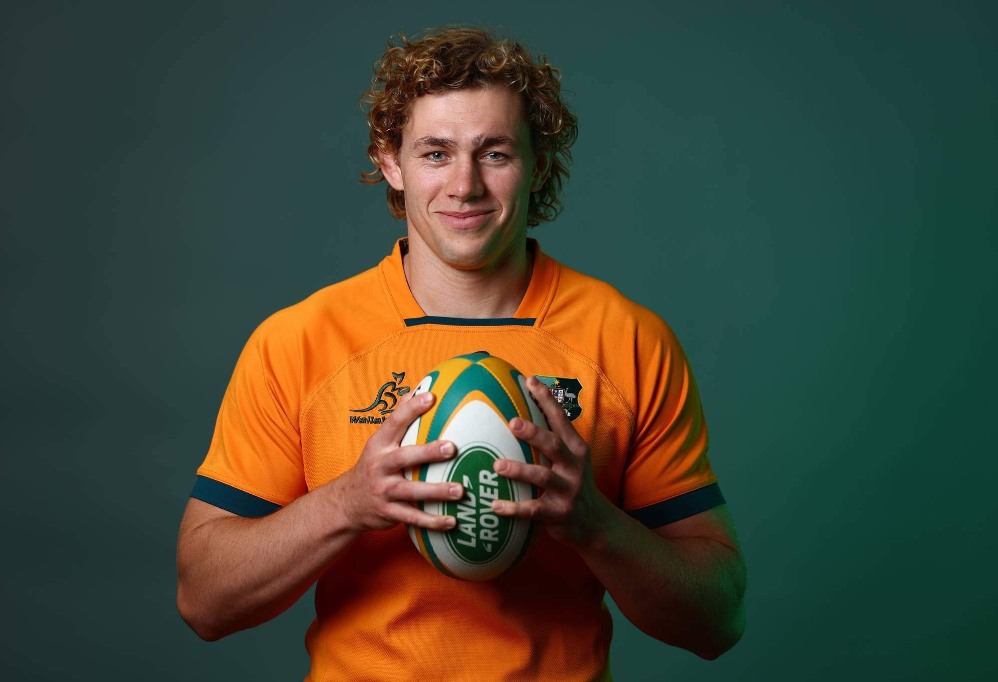 Ned Hanigan poses during the Australian Wallabies 2022 team headshots session on June 24, 2022 in Sunshine Coast, Australia. (Photo by Chris Hyde/Getty Images for Rugby Australia)