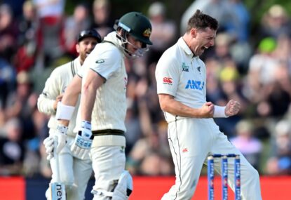 Rejigged Aussie batting line-up fails again as top-order collapse puts Black Caps on track for drought-breaking Test win