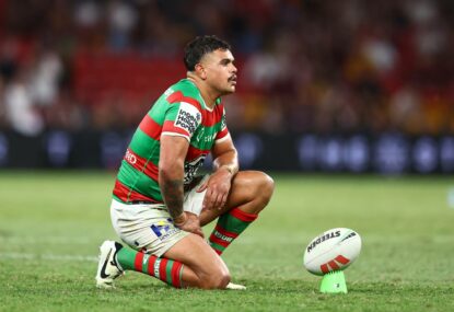 Latrell cops lengthy ban for high elbow hit on Johnson as Souths coach laments 'stupid' acts