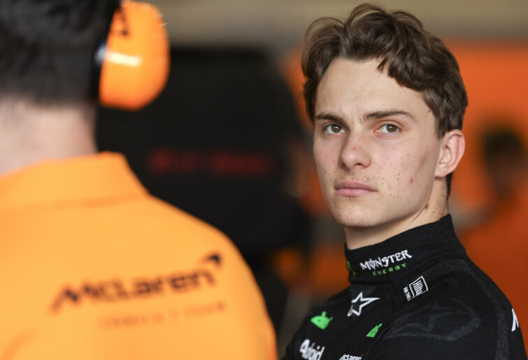 Oscar Piastri of Australia and McLaren F1 Team looks on