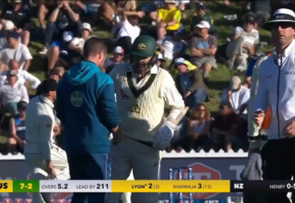 LISTEN: 'Hurry up!' Kiwi fans boo 'time-wasting' Nathan Lyon... who looked genuinely hurt