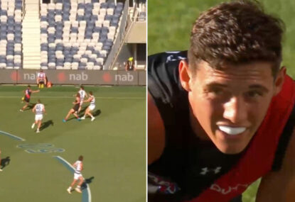 'Made a meal of it': Bomber's bizarre mid-kick glitch proves pre-season rust is real