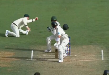 WATCH: Stunning reflexes as Steve Smith hangs onto an absolute ripper in the slips