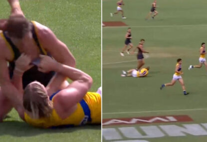 'Just got bowled over': Crows make it their mission to rough up Harley Reid - even off the ball