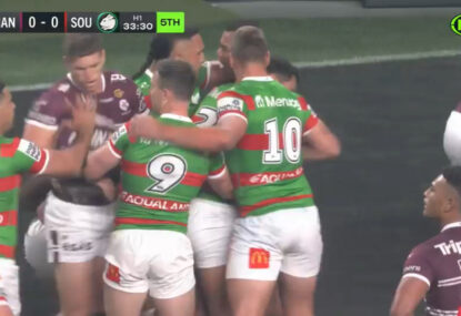Bunnies winger makes history with NRL's first try in Vegas