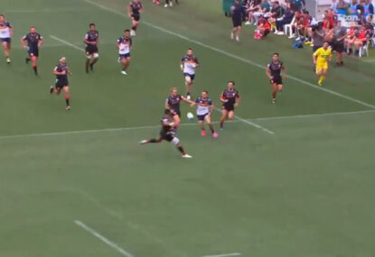 'No right!' Corey Toole proves he cannot be contained, dusts four Chiefs with glorious try