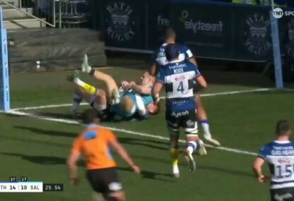 WATCH: Bath scrumhalf saves certain try with the perfect one-on-one tackle from point-blank