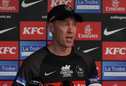 'I want to be humble and gracious': Collingwood coach apologises after poor sportsmanship spray