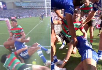 'He's out': Latrell tries to stop Bulldogs from moving KOed Foxx after nasty, 'accidental' clash
