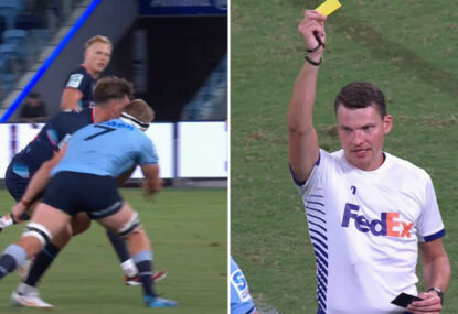 Hugh Sinclair yellow-carded after head collision that spilt plenty of blood