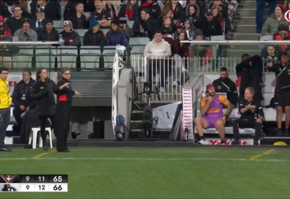 WATCH: Bombers' bench drama delays start to final term, leaves commentators baffled
