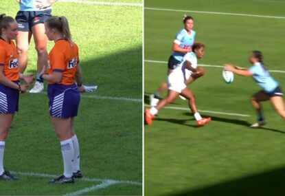 Desire Miller gets herself sin-binned and gifts Fijian Drua a try after deliberate knockdown