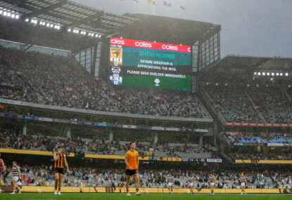 Mass confusion erupts over AFL 'abandoned match' rules after Easter Monday's bizarre lightning-enforced delay
