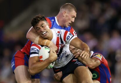 'Embarrassing': Joey fumes over Knights keeping injured Ponga on the park as Roosters rally to win nail-biter