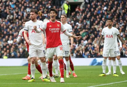 Arsenal survive almighty scare from Ange's Spurs to stay on top after City cut down Forest