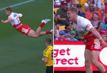 WATCH: 'He's got Superman covered' - Dolphins youngster caps off first try with huge swan dive