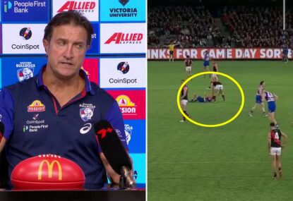 'No concussion or anything': Dogs coach's bizarre explanation of Liberatore's worrying stumble