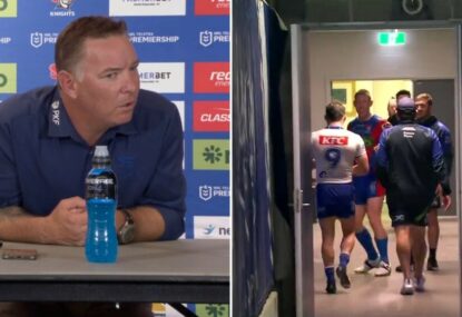 Adam O'Brien completely stunned to learn about Hetherington's tunnel altercation mid-presser