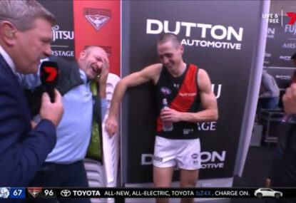 LISTEN: 'Don't run away!' BT forces Pies CEO into a chat... from the Essendon rooms