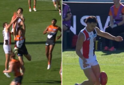 WATCH: Saints young gun pulls down mark of the day, instantly makes coach-killing blunder
