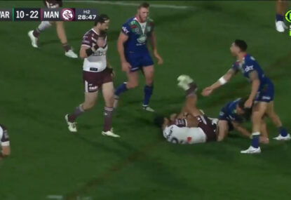 WATCH: 'Knock-on for all money' - Were the Warriors stiffed TWICE by missed Manly bobbles?