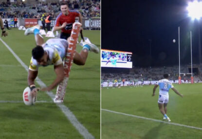 Brian Kelly forced to step up to take golden point-forcing conversion... clutches up magnificently