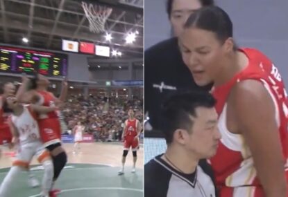 WATCH: Liz Cambage ejected in Chinese league after elbow to the face, still gives ref a gobful
