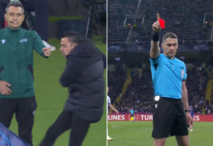 WATCH: Barca coach red carded after chucking massive wobbly... right in front of the fourth official